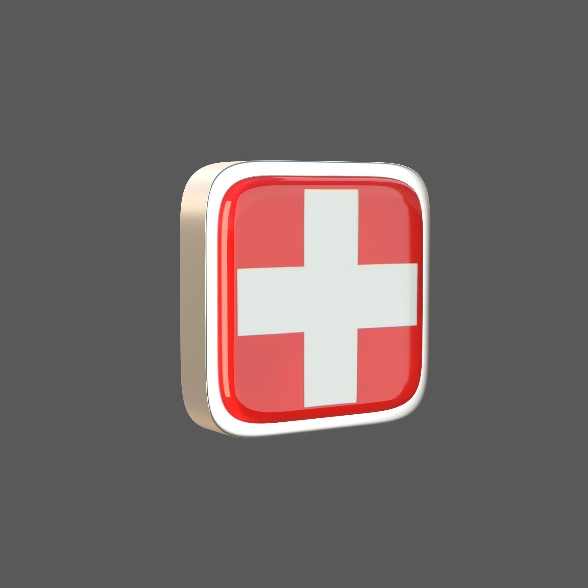 Switzerland flag icon 3D model_6