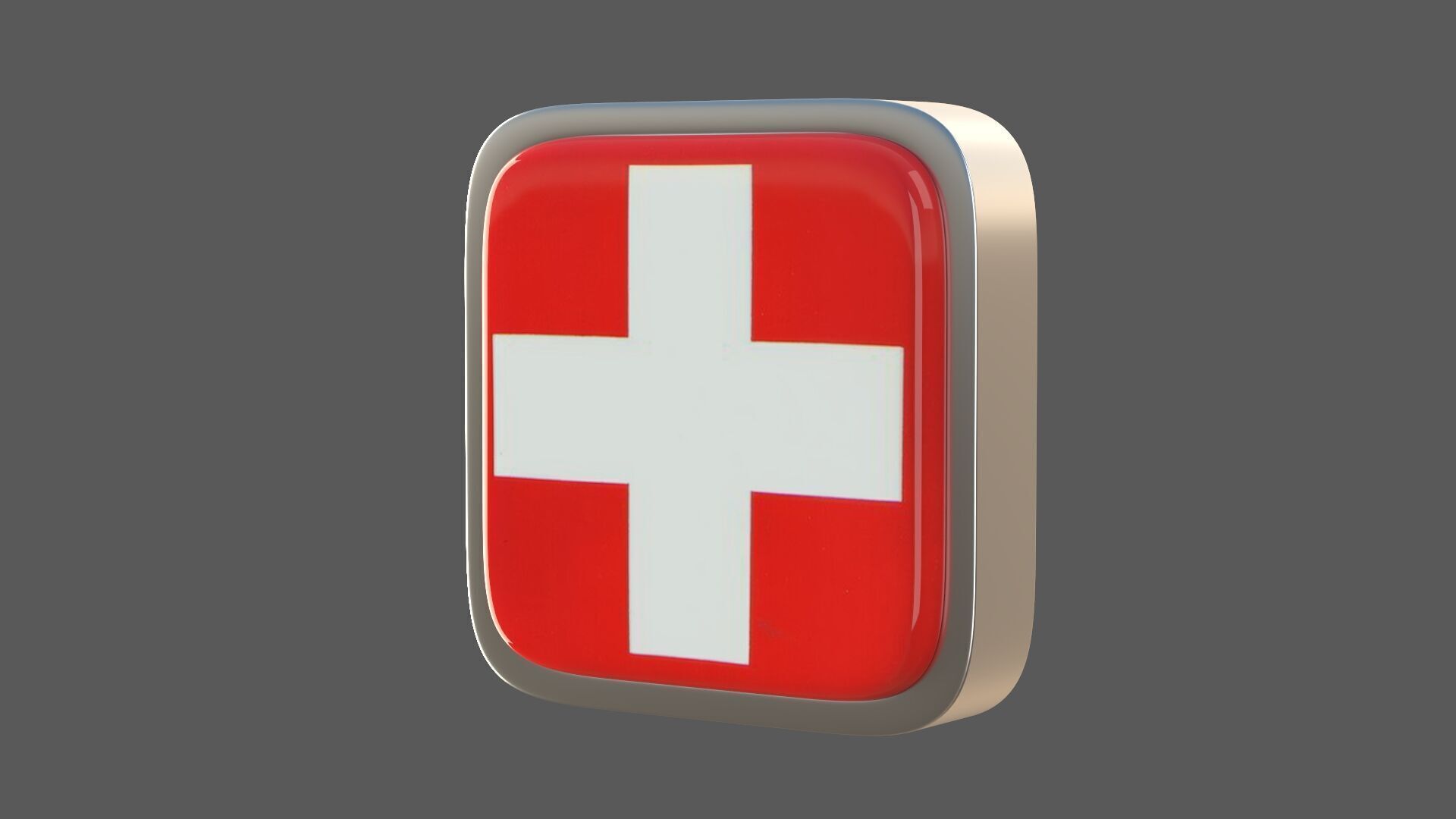 Switzerland flag icon 3D model_1