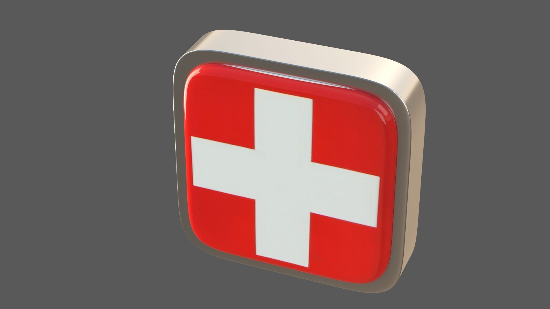 Switzerland flag icon 3D model_4