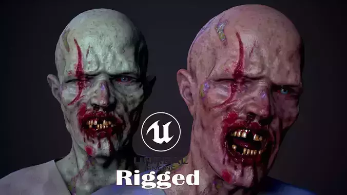 Zombie 01a Low-poly 3D model