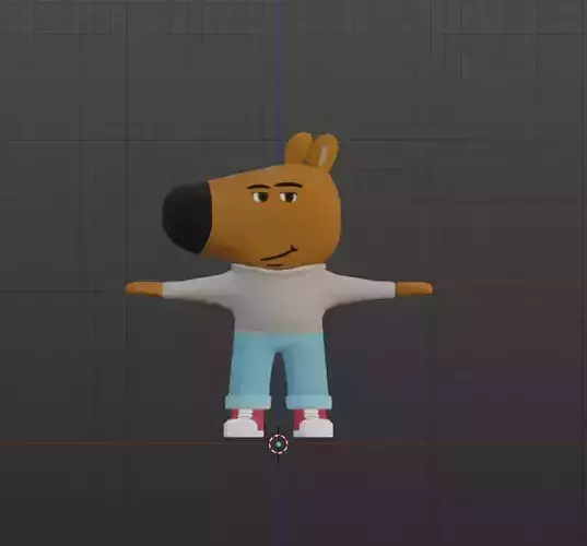 Chill Guy 3D model in T-Pose Low-poly 