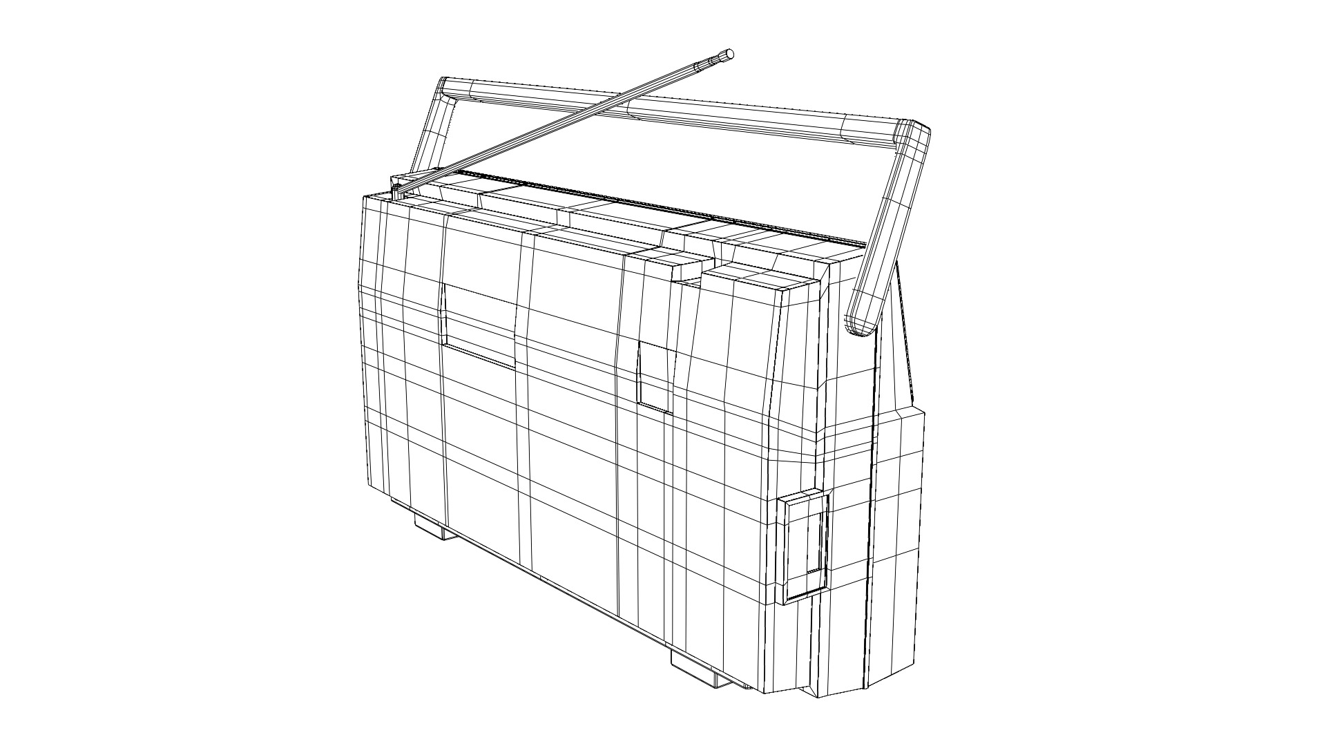 TOSHIBA RT-200S BOOMBOX FROM 1983 Low-poly 3D model_8