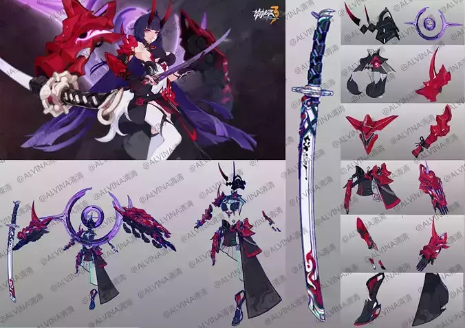 Honkai impact 3rd raiden mei Armor - DIY Cosplay Pepakura Foam