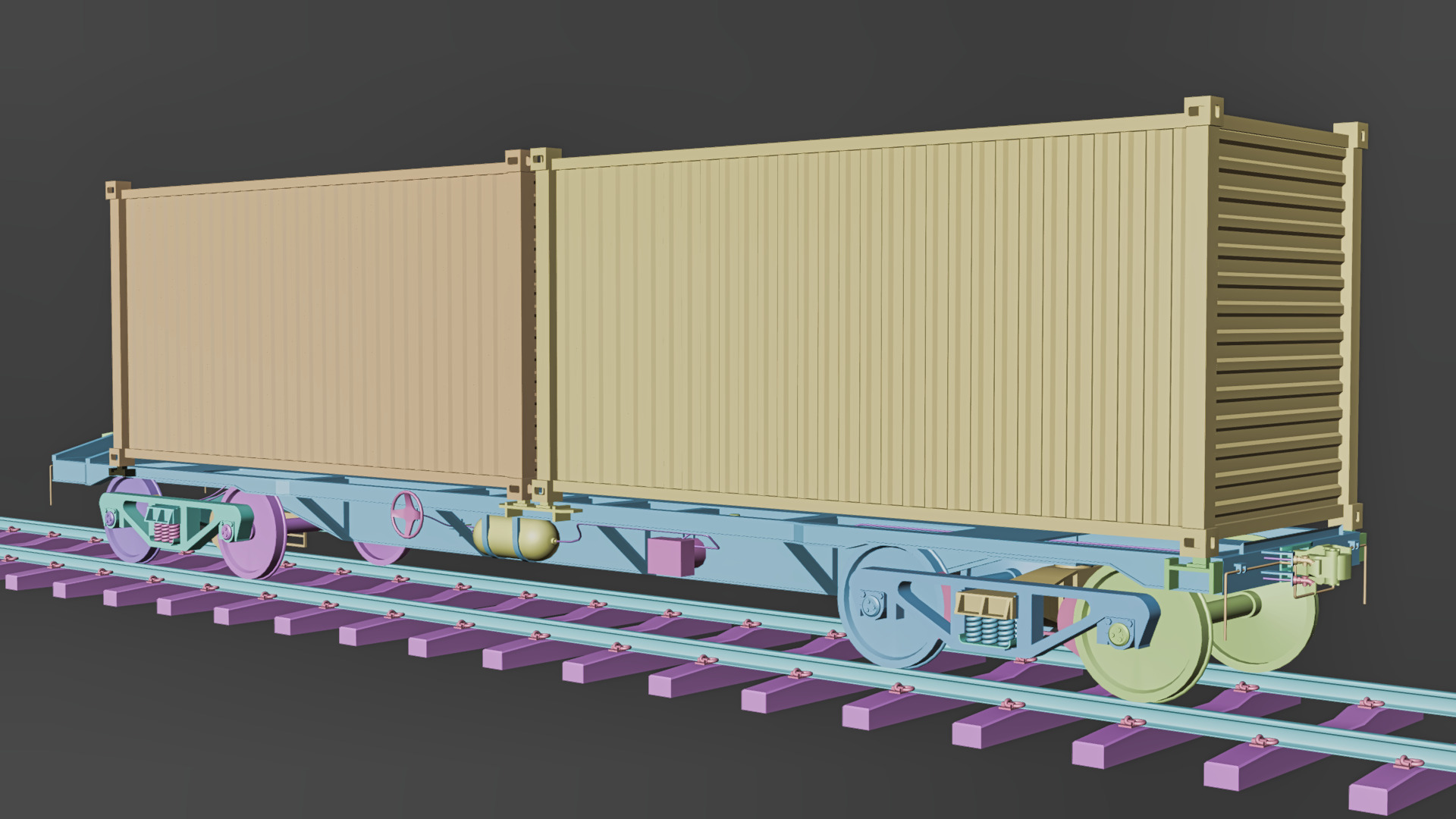Indian Railways BLC-A Wagon Low-poly 3D model_14