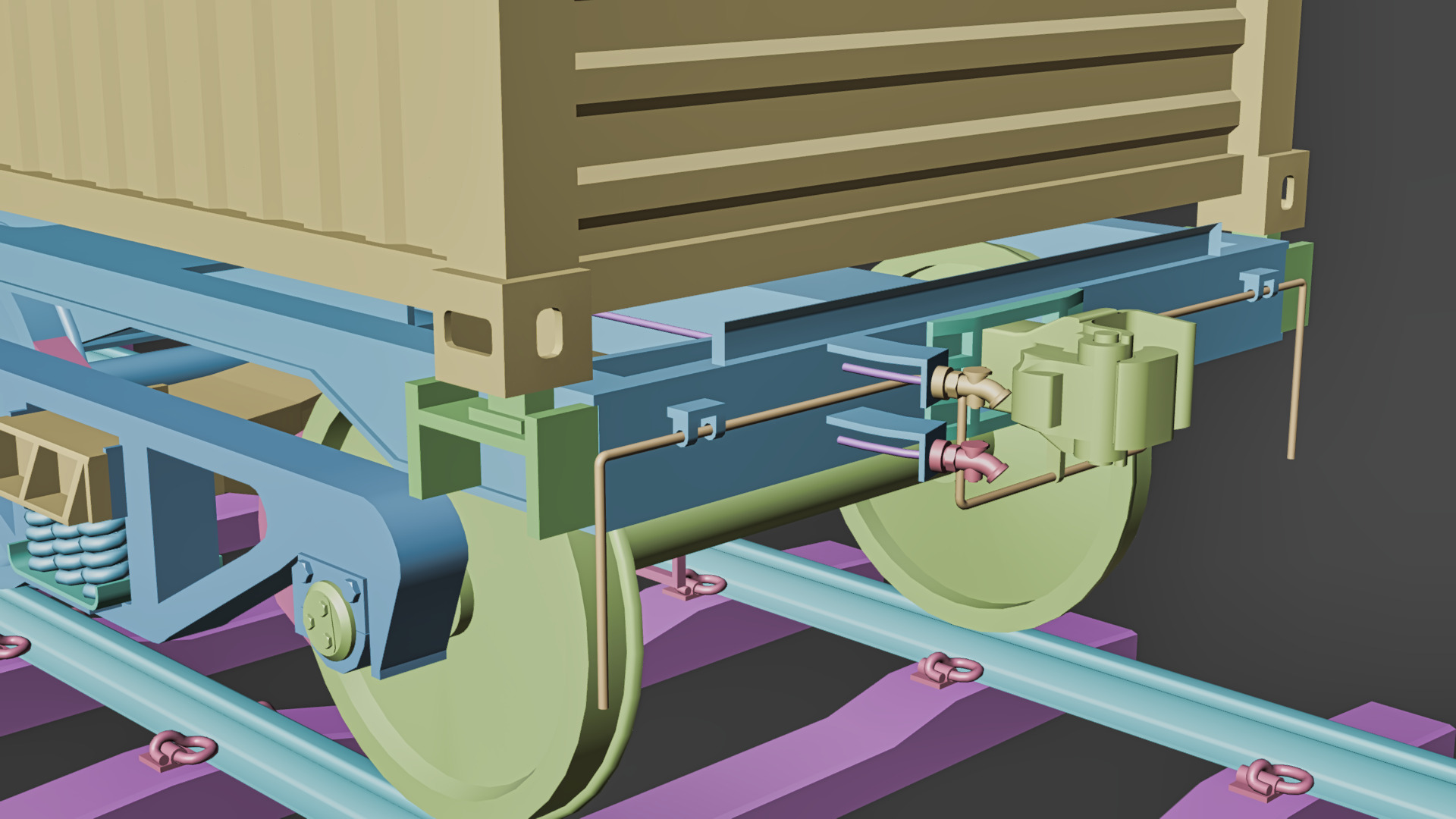 Indian Railways BLC-A Wagon Low-poly 3D model_13