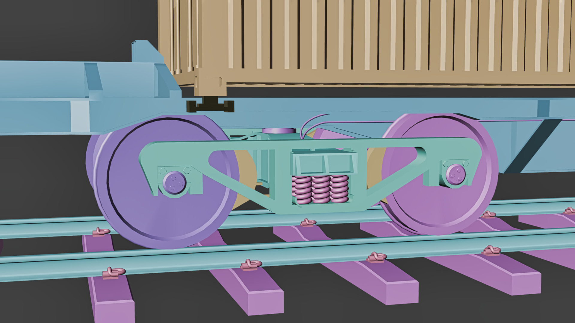 Indian Railways BLC-A Wagon Low-poly 3D model_17