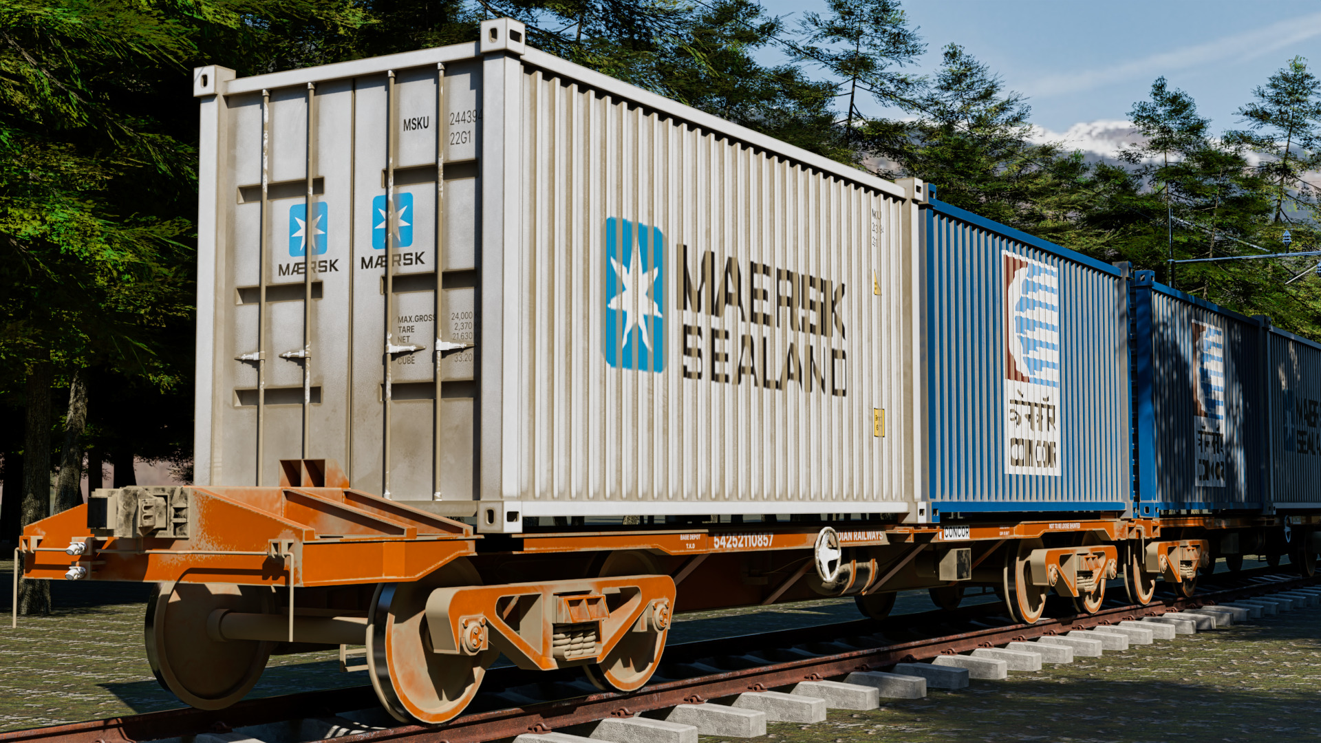 Indian Railways BLC-A Wagon Low-poly 3D model_7