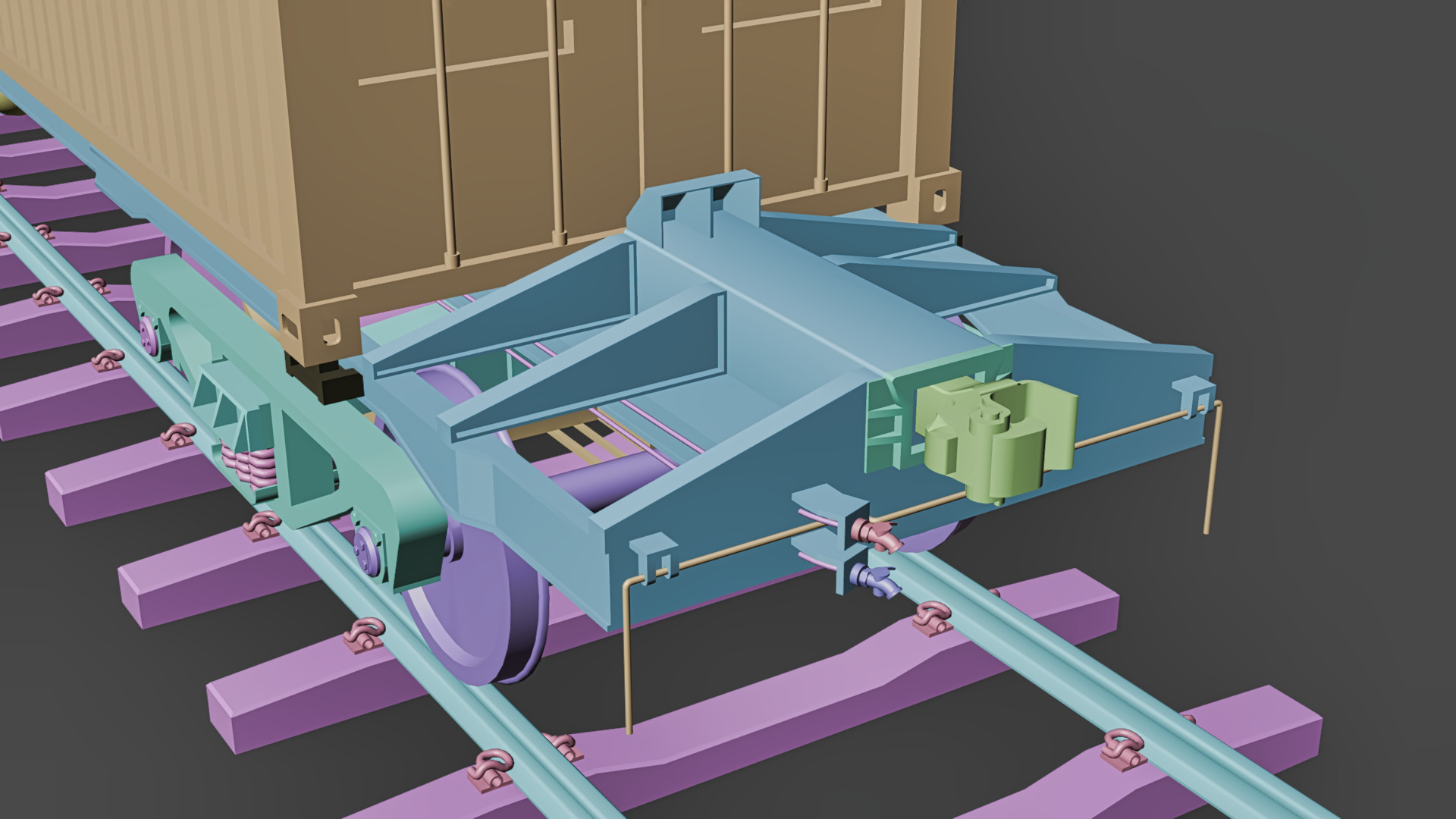 Indian Railways BLC-A Wagon Low-poly 3D model_16