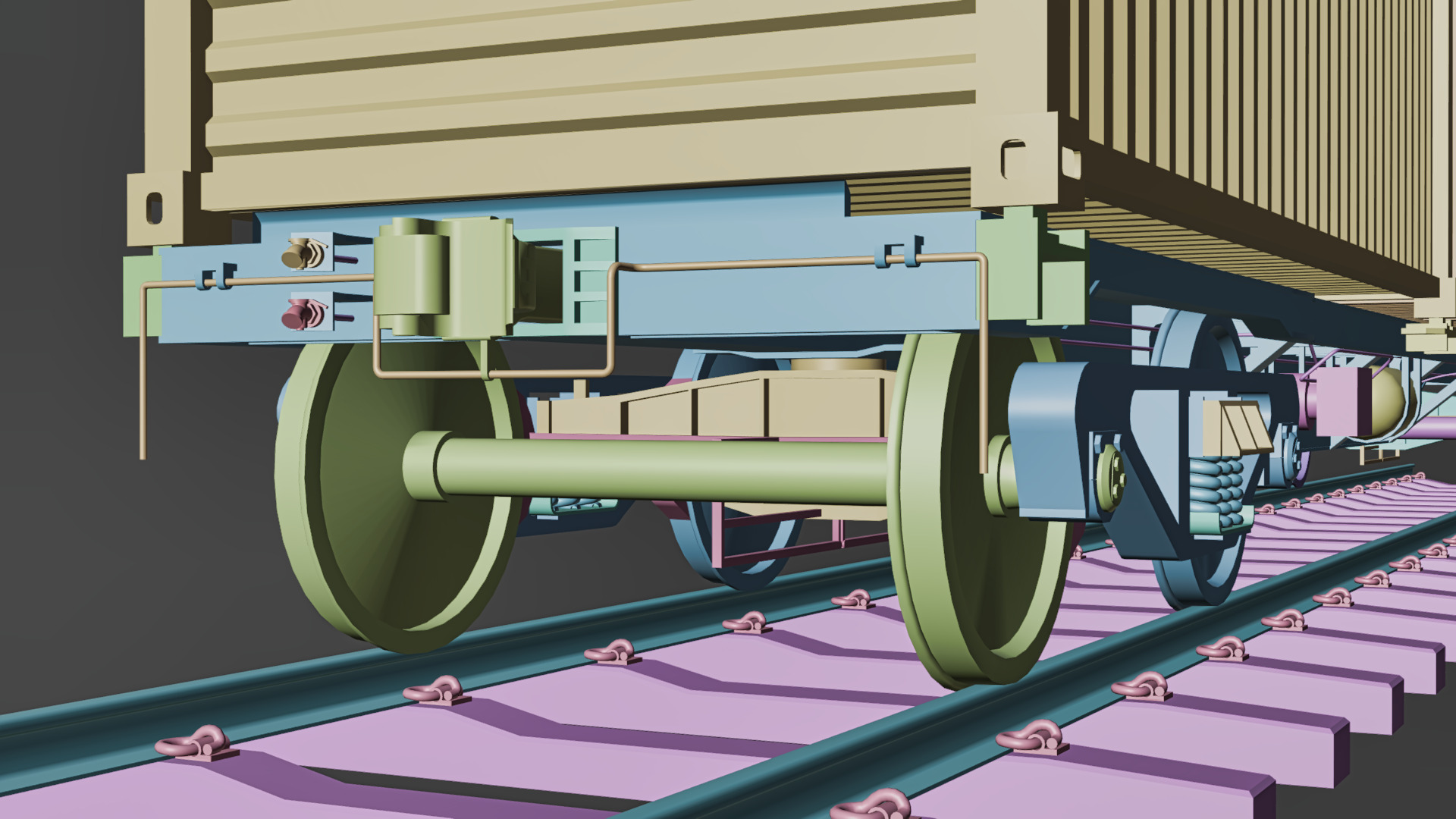 Indian Railways BLC-A Wagon Low-poly 3D model_15