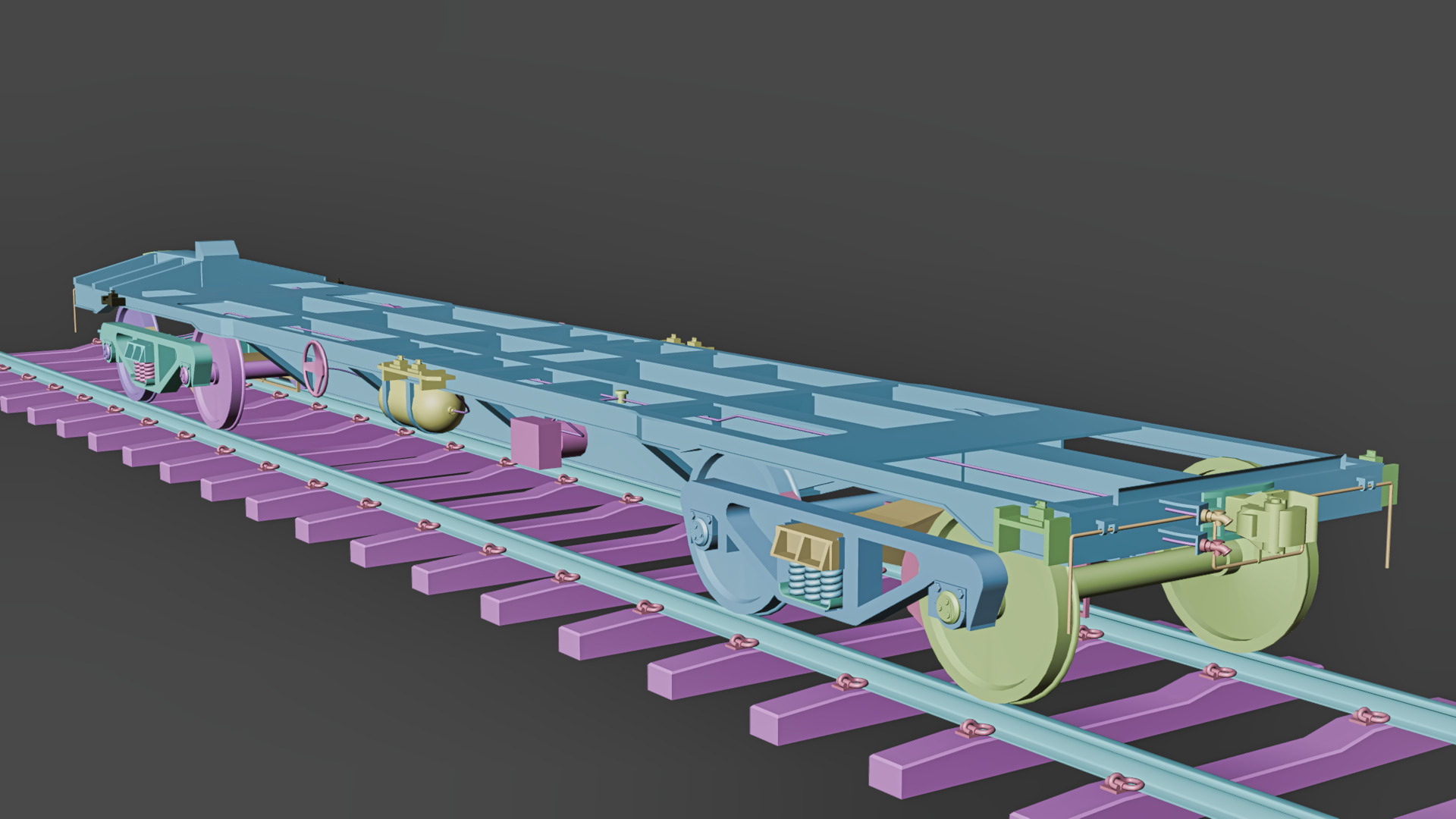 Indian Railways BLC-A Wagon Low-poly 3D model_21