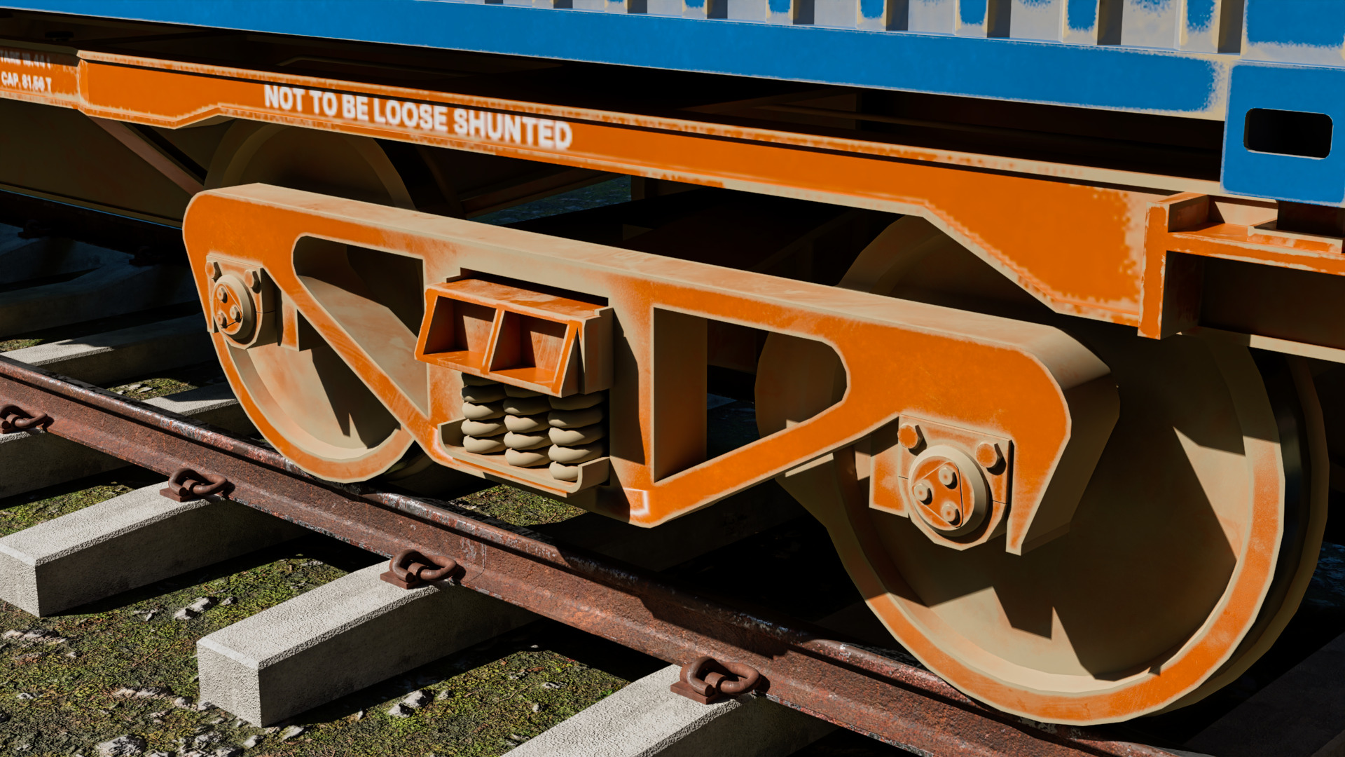 Indian Railways BLC-A Wagon Low-poly 3D model_4