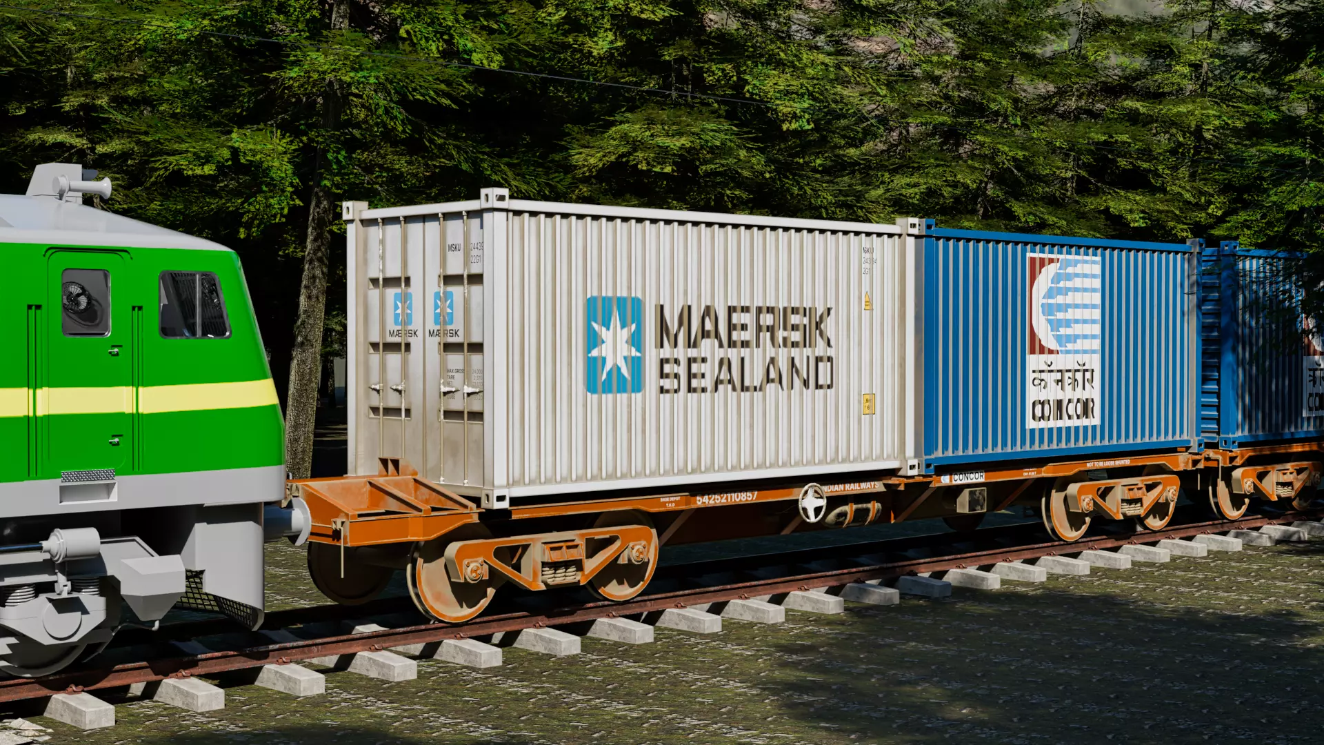 Indian Railways BLC-A Wagon Low-poly 3D model_0