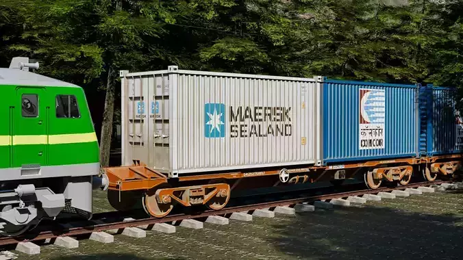 Indian Railways BLC-A Wagon  Low-poly 3D model