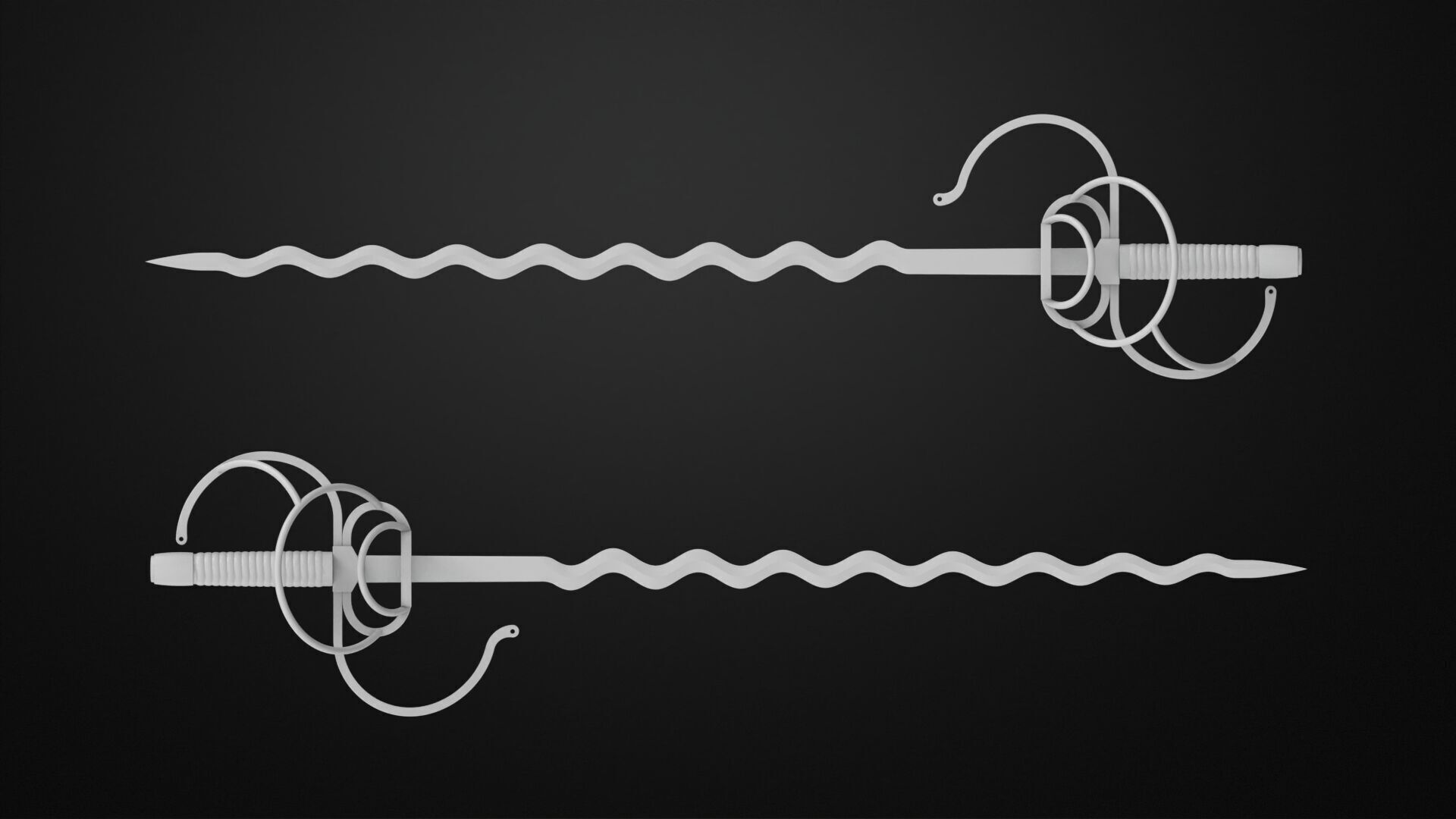 Weapons Encyclopedia 089 Flamberg 3D print model_2