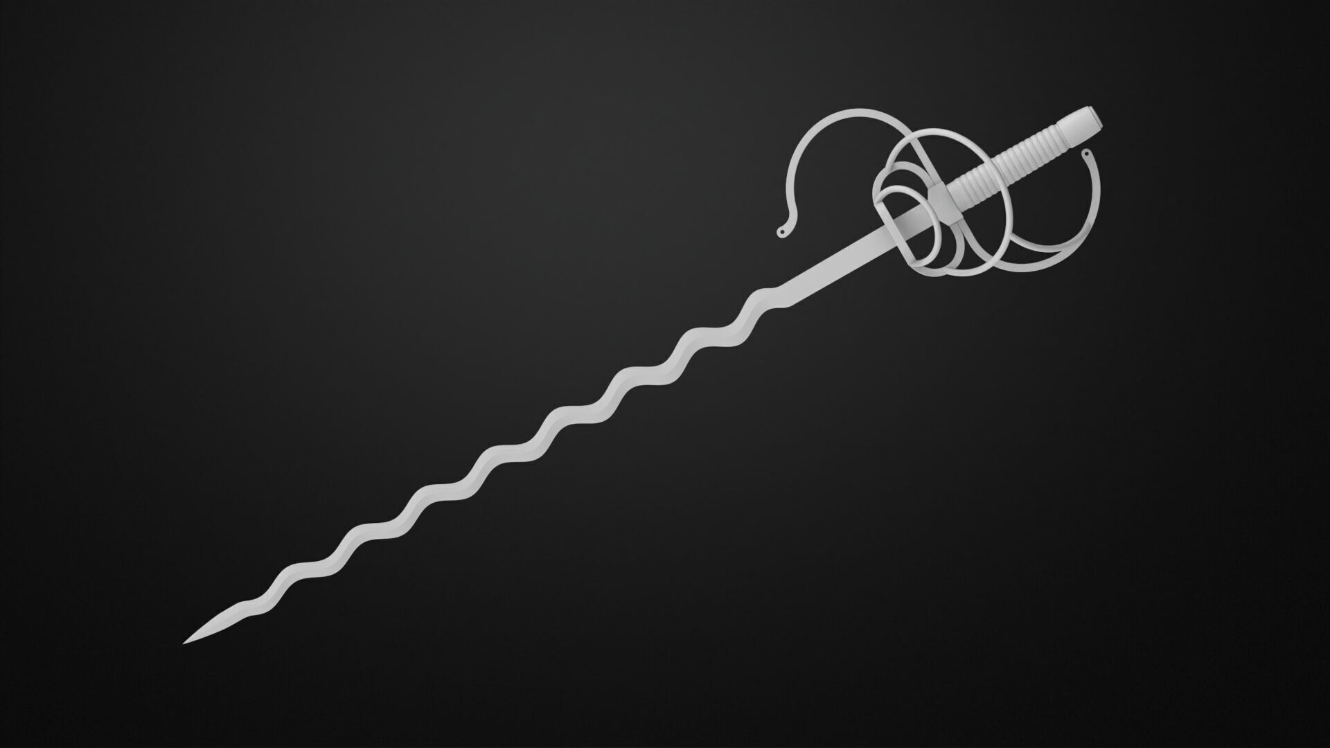 Weapons Encyclopedia 089 Flamberg 3D print model_1