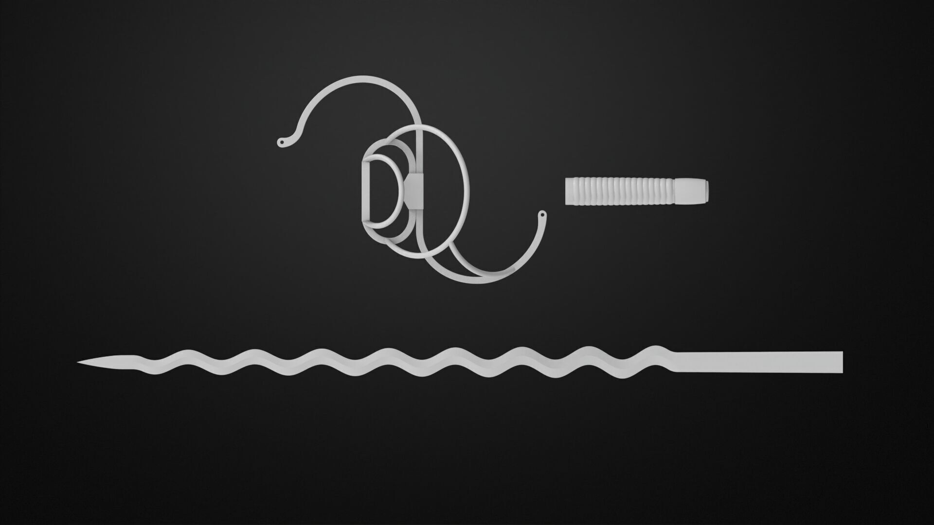 Weapons Encyclopedia 089 Flamberg 3D print model_8