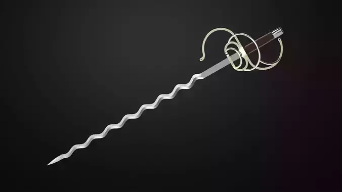 Weapons Encyclopedia 089 Flamberg 3D print model