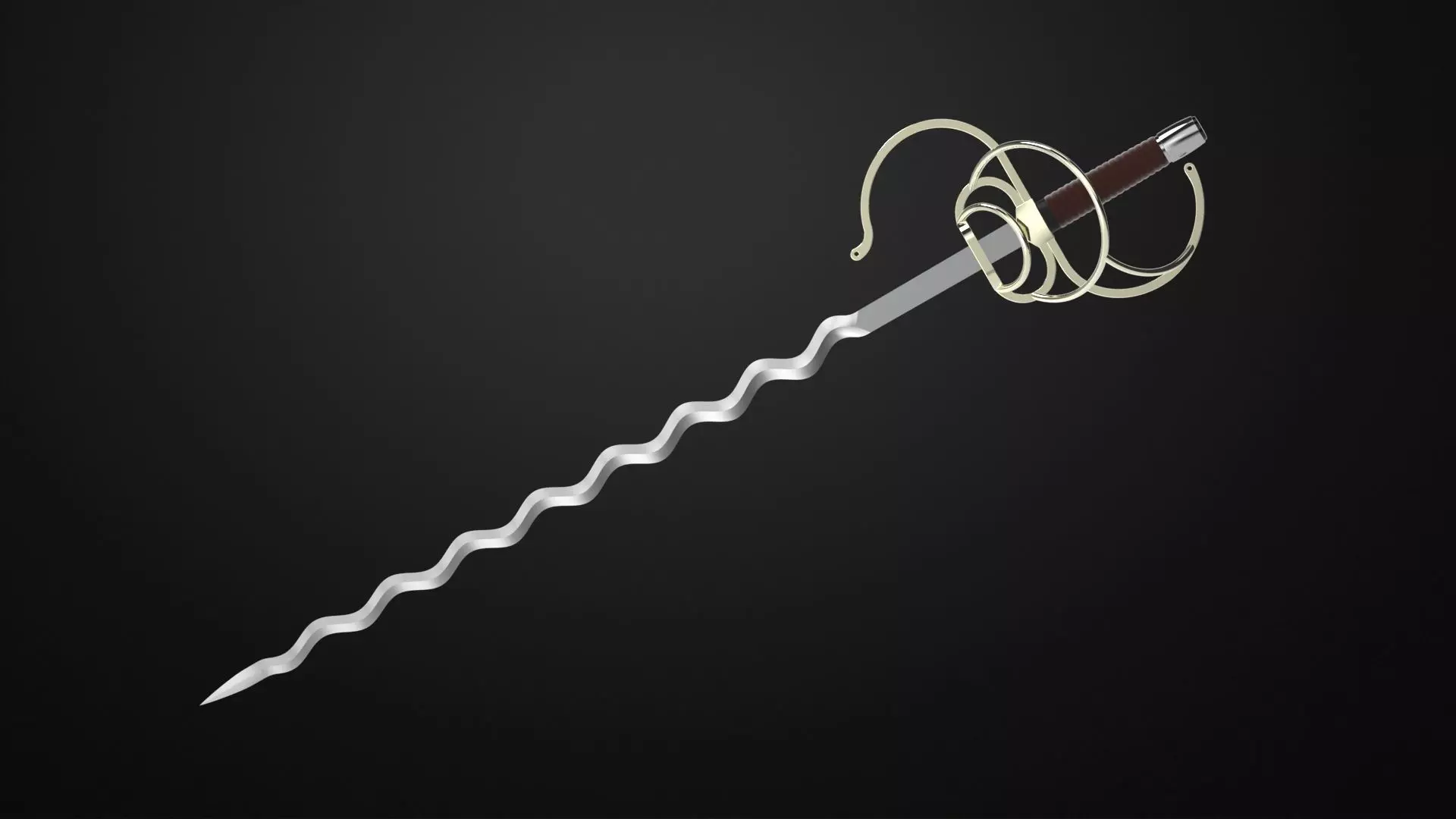 Weapons Encyclopedia 089 Flamberg 3D print model_0