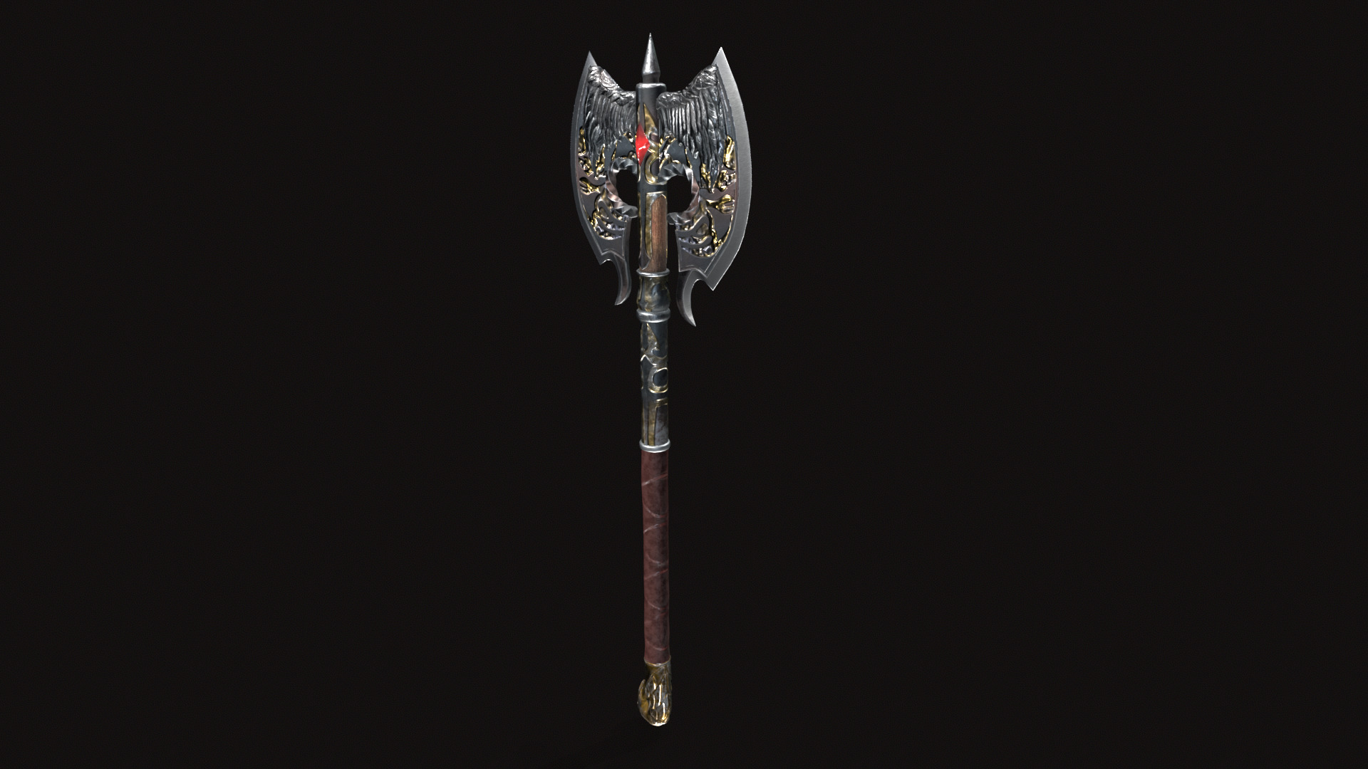 Fantasy Weapon Axe V04 Low-poly 3D model_2