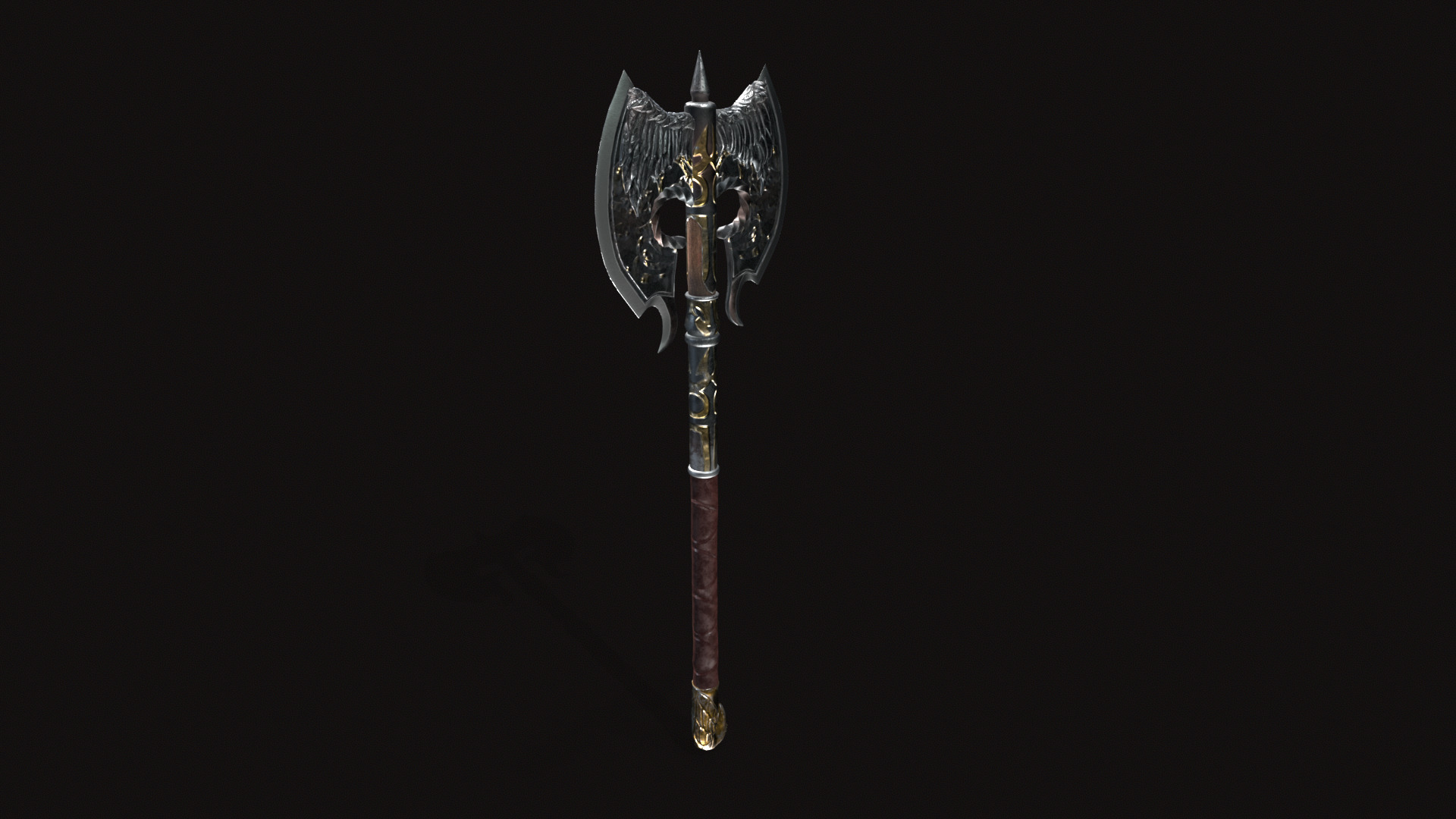 Fantasy Weapon Axe V04 Low-poly 3D model_6