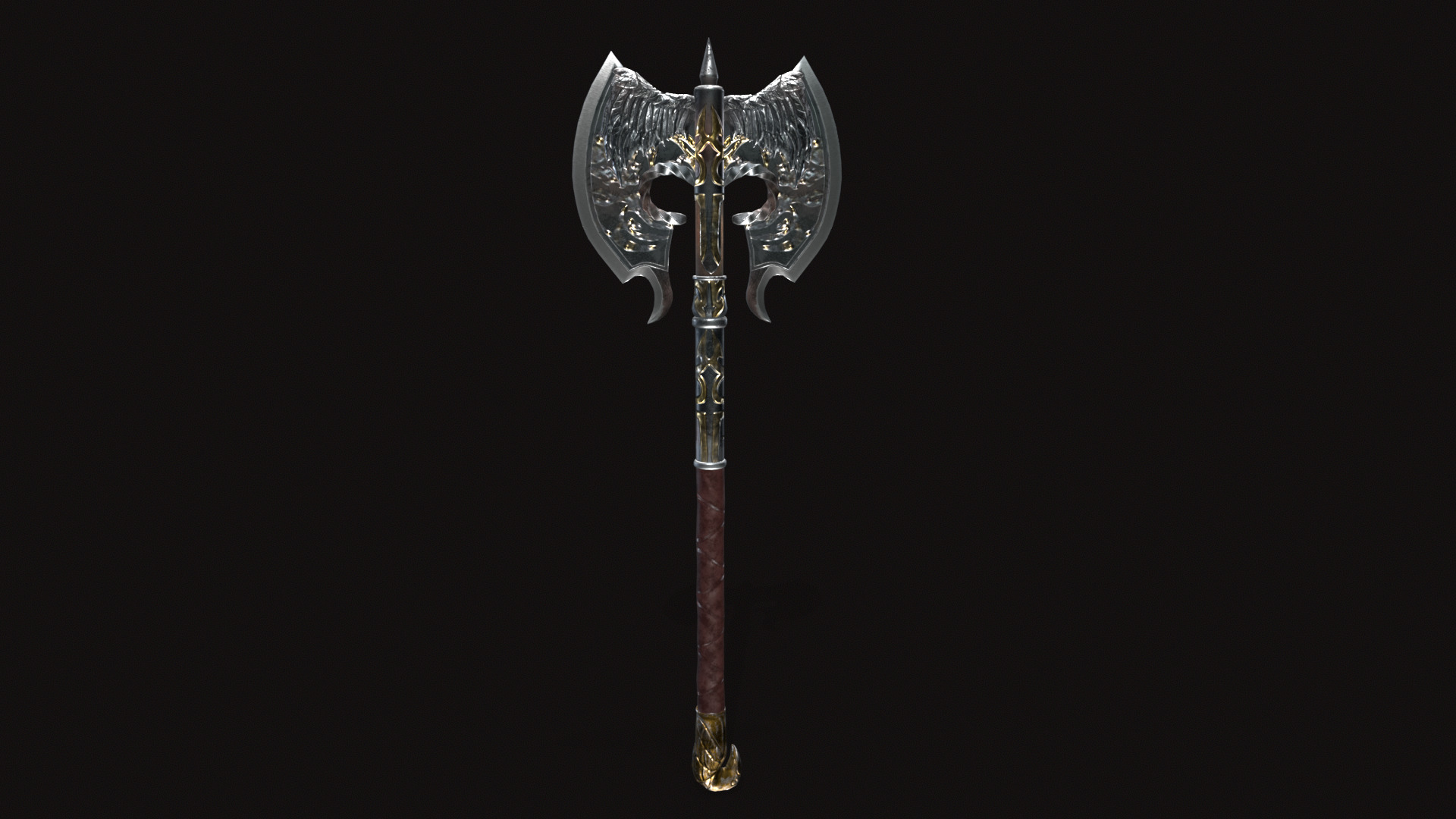 Fantasy Weapon Axe V04 Low-poly 3D model_3