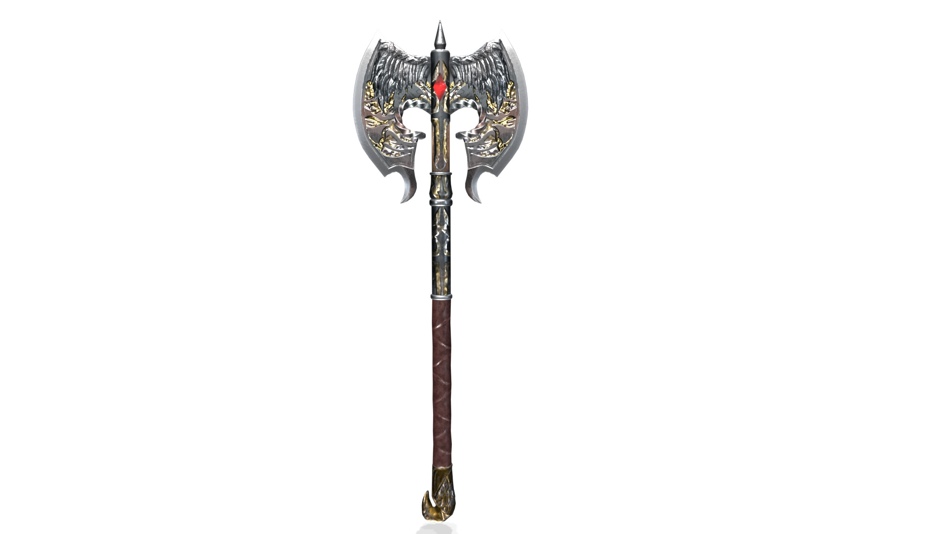 Fantasy Weapon Axe V04 Low-poly 3D model_10
