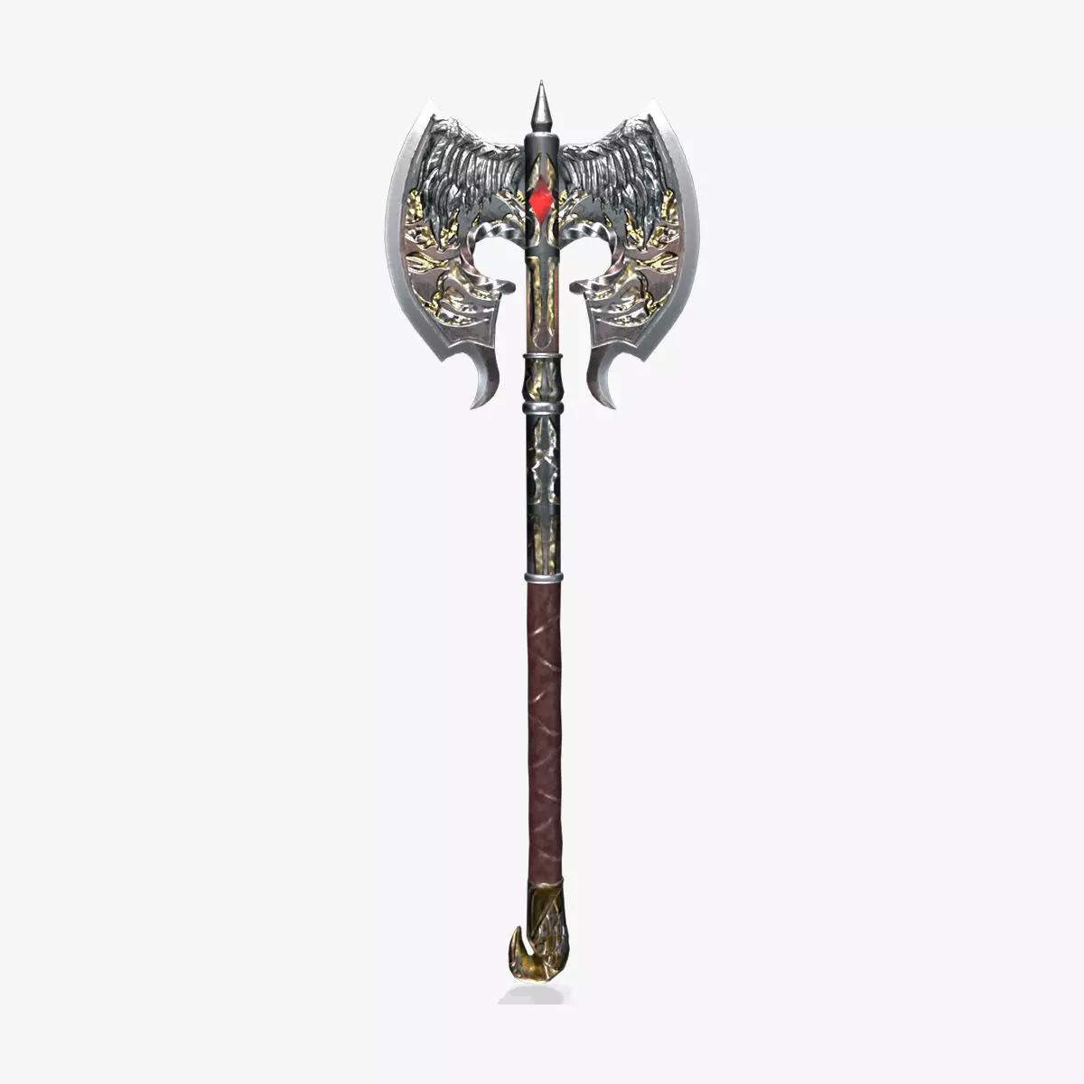 Fantasy Weapon Axe V04 Low-poly 3D model_0