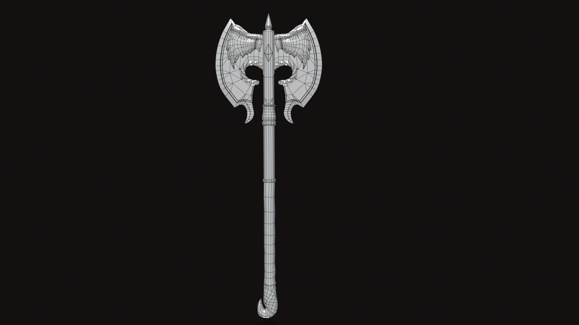 Fantasy Weapon Axe V04 Low-poly 3D model_9