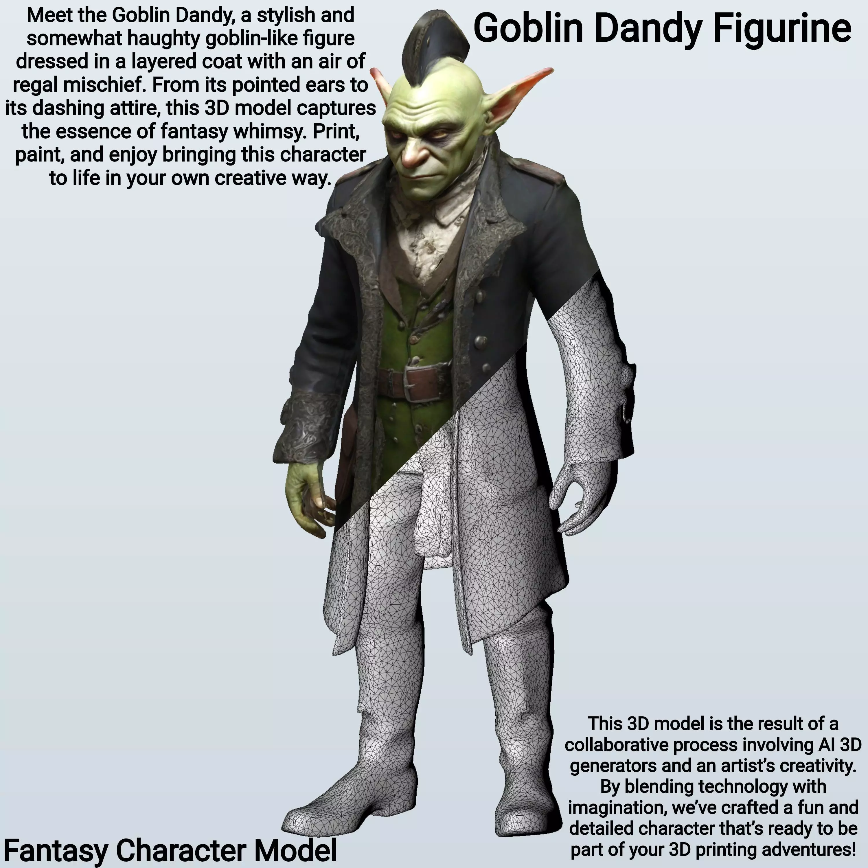 Goblin Dandy Figurine 3D print model_0