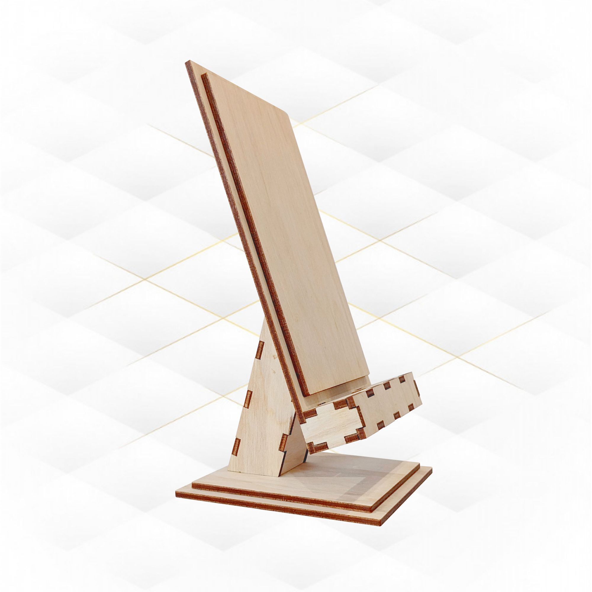 Gift holder phone laser cut pattern 3D print model_3