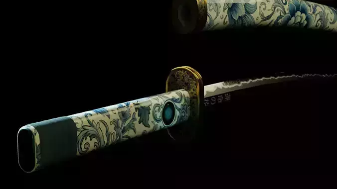 KATANA -  FLOWERS OF FATE -  UNMEI NO HANA  Low-poly 3D model