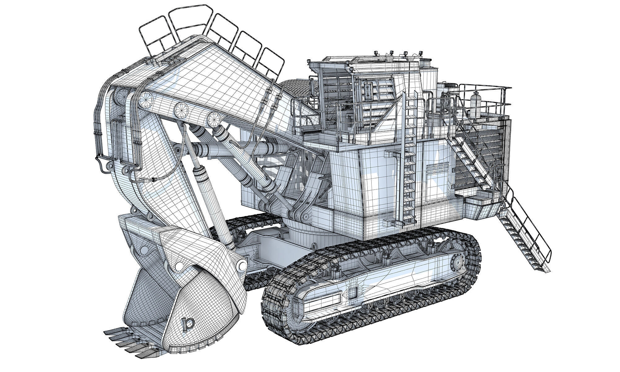 Tracked Mining Excavator 3D model_17