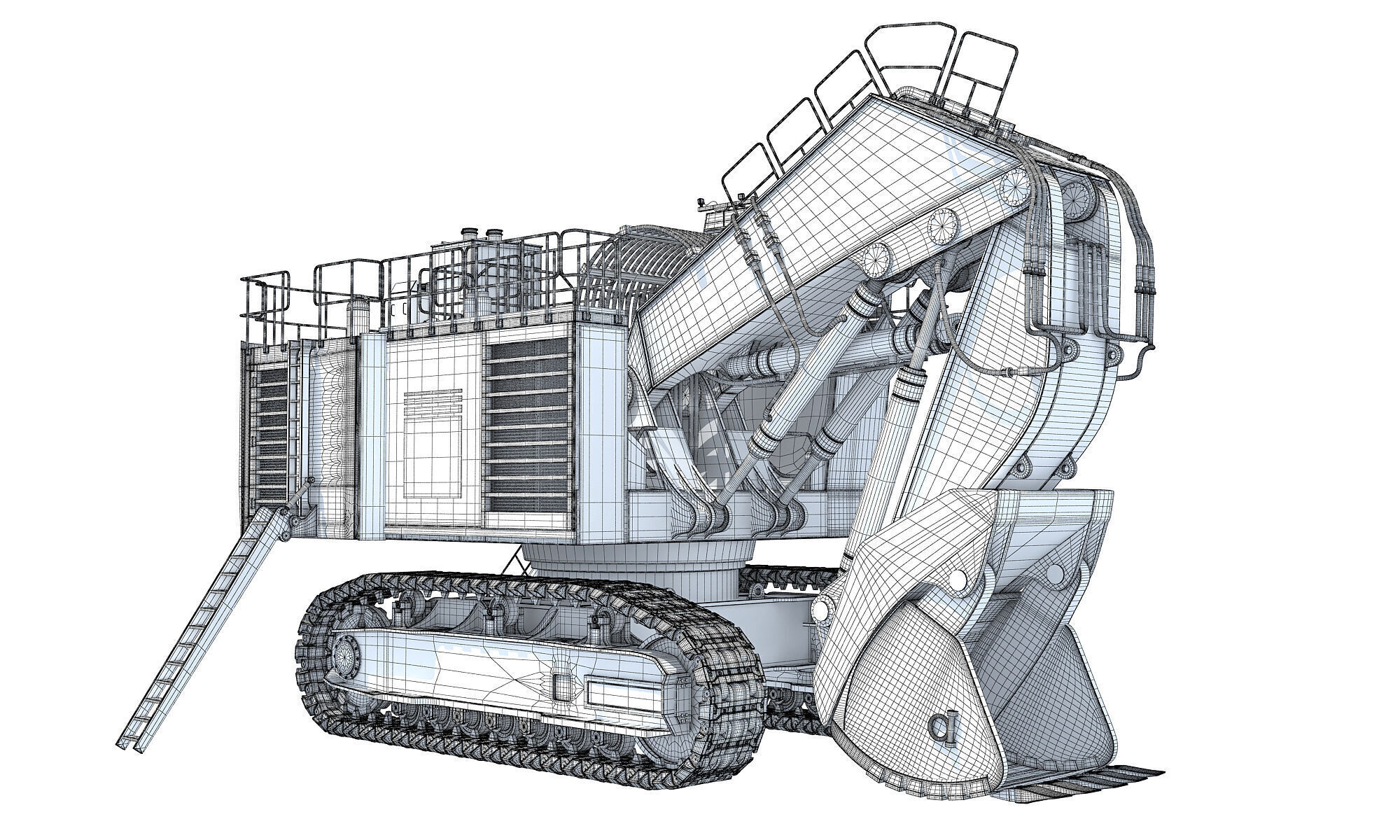 Tracked Mining Excavator 3D model_20