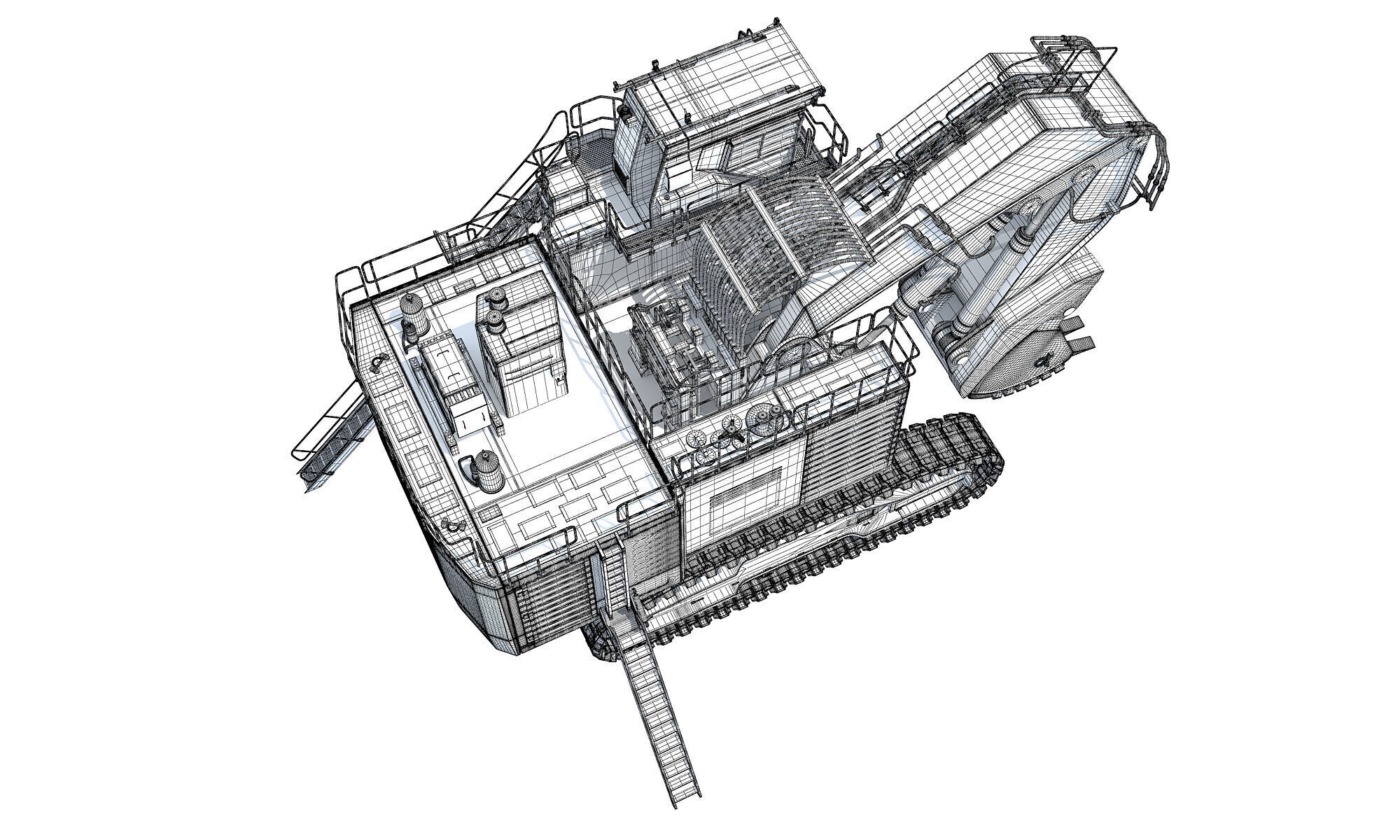 Tracked Mining Excavator 3D model_19