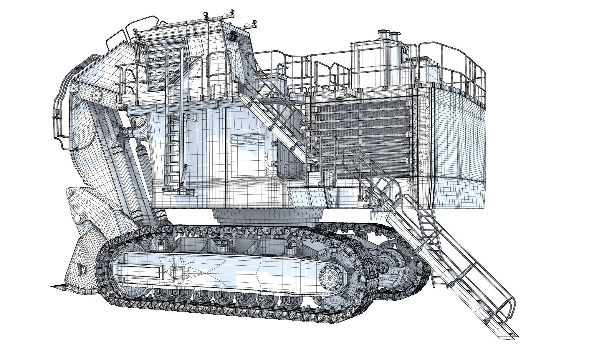 Tracked Mining Excavator 3D model_18
