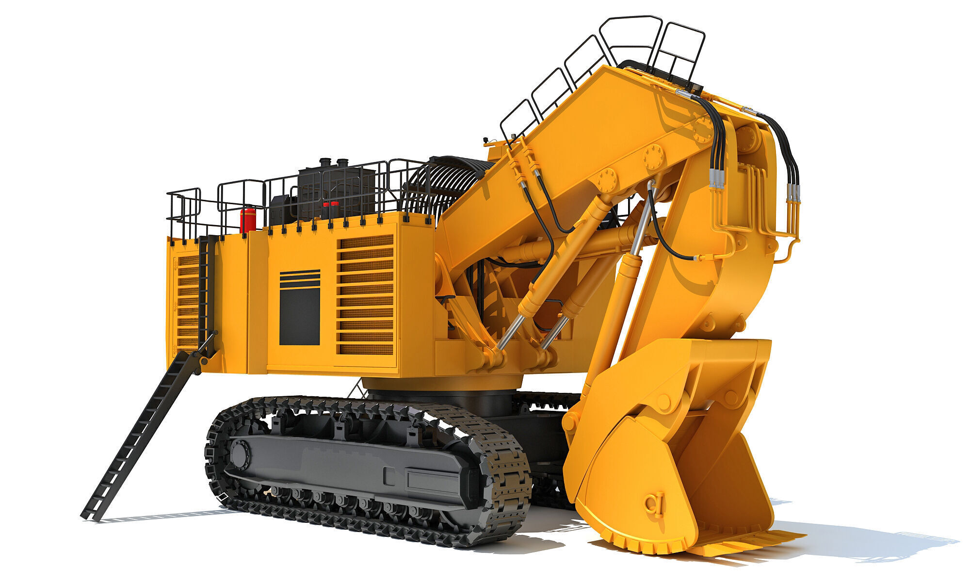 Tracked Mining Excavator 3D model_8