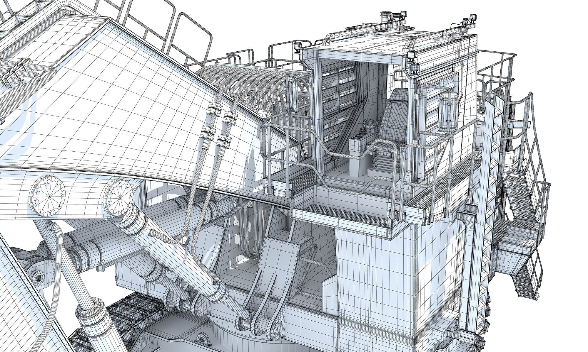 Tracked Mining Excavator 3D model_21
