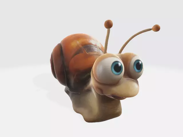 Cartoon snail 3D model_0