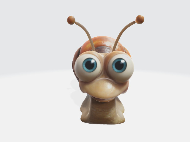 Cartoon snail 3D model_4