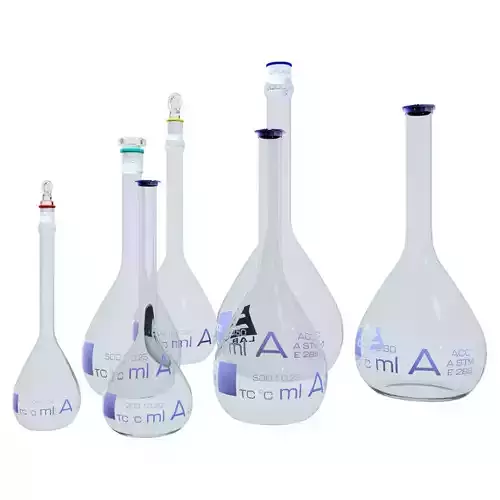 Volumetric Flasks Low-poly 3D model