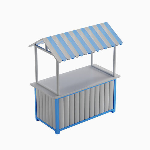 Food Stand 01  Low-poly 3D model