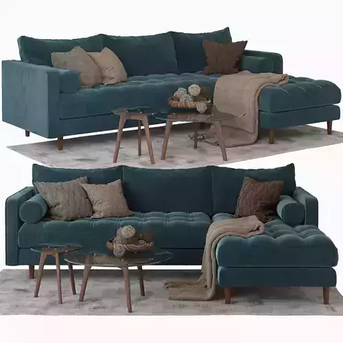 Seven Sectional Sofa  High-Quality 3D Model