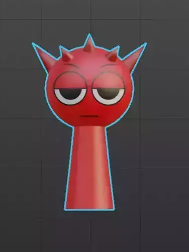 Sprunki 3D Incredibox Raddy Red low-poly 