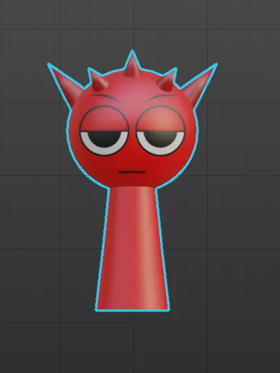 Sprunki 3D Incredibox Raddy Red low-poly Low-poly 3D model