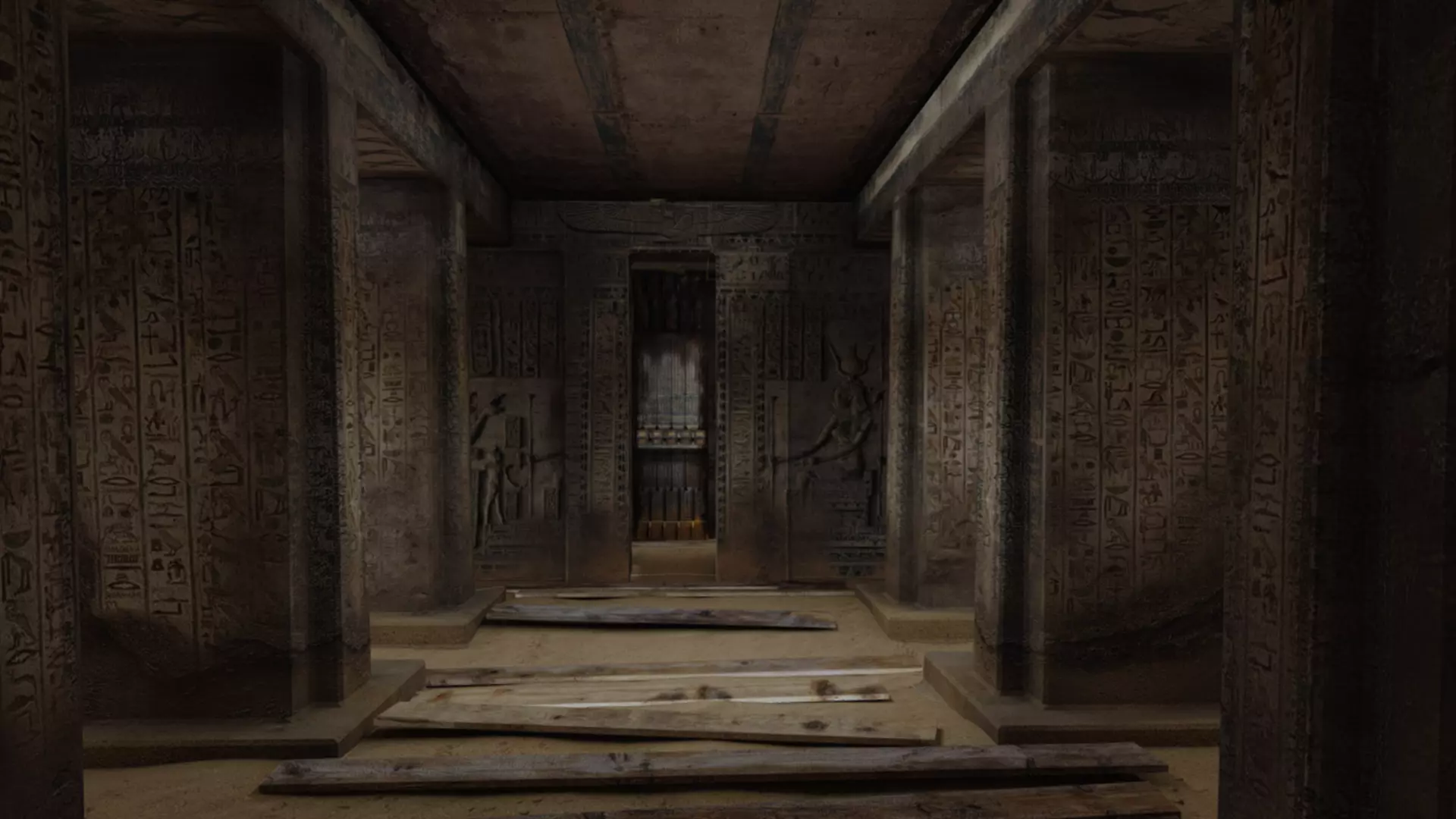 Egypt Chamber for AR and VR Games Low-poly 3D model_0