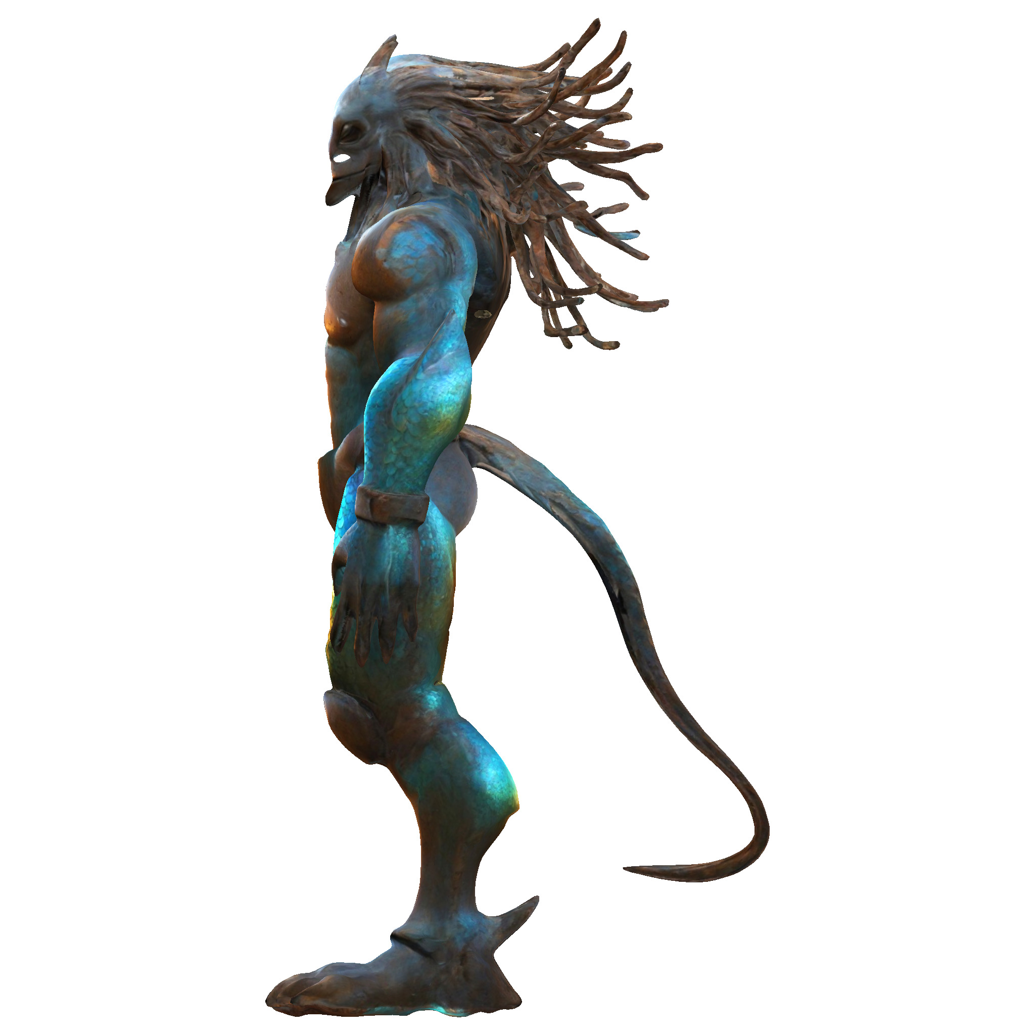 Aquatic Guardian - Iridescent Warrior 3D print model_5