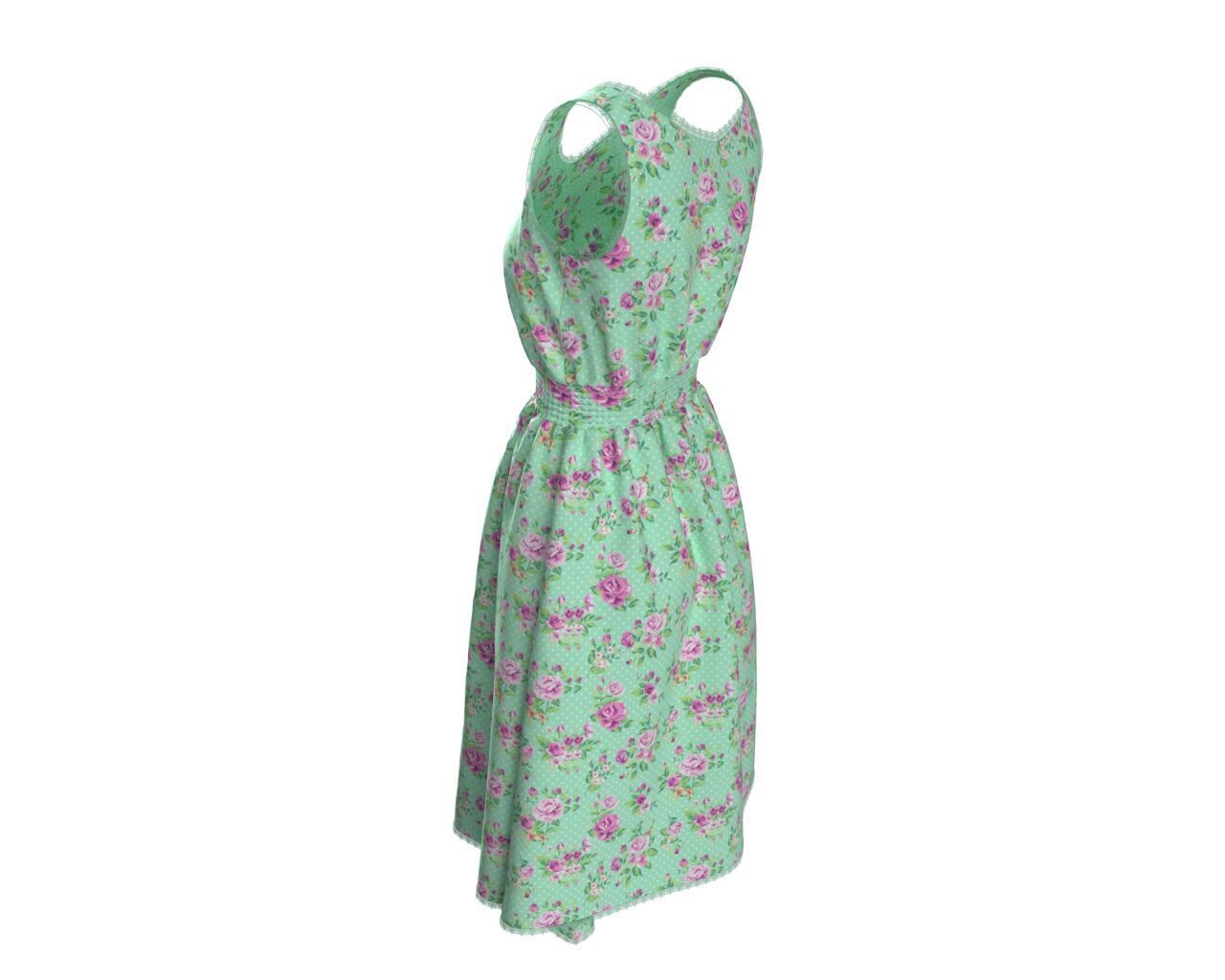 Casual Floral Summer Dress 3D Model 3D model_11