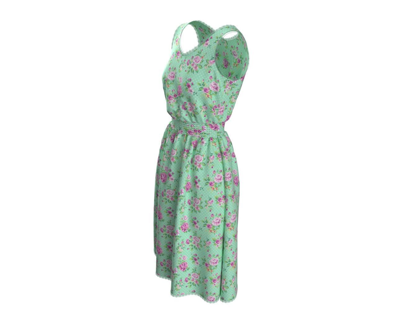 Casual Floral Summer Dress 3D Model 3D model_3