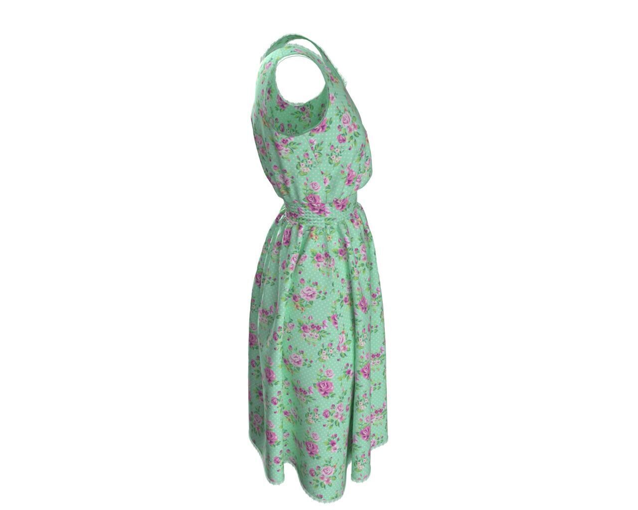 Casual Floral Summer Dress 3D Model 3D model_6
