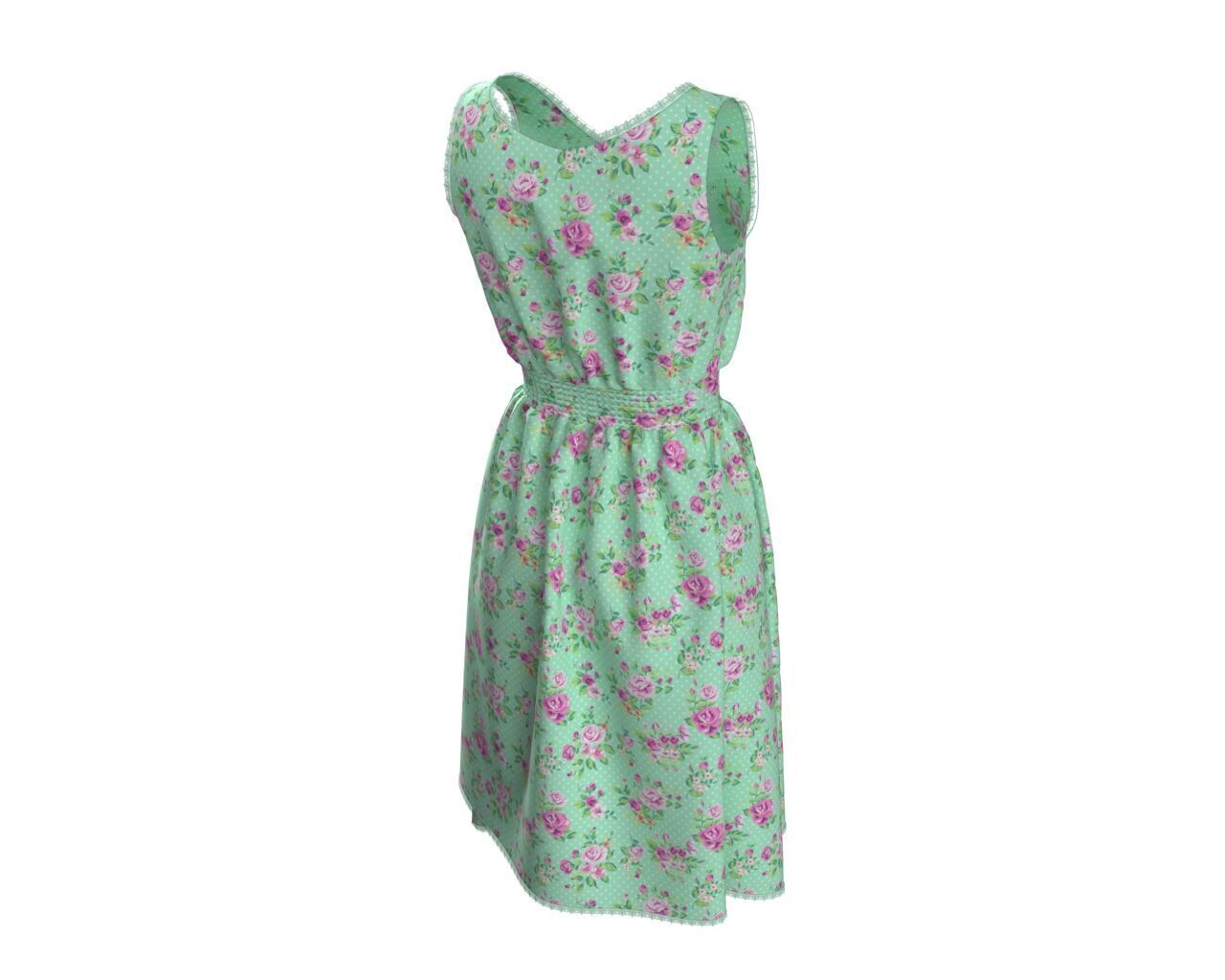 Casual Floral Summer Dress 3D Model 3D model_8